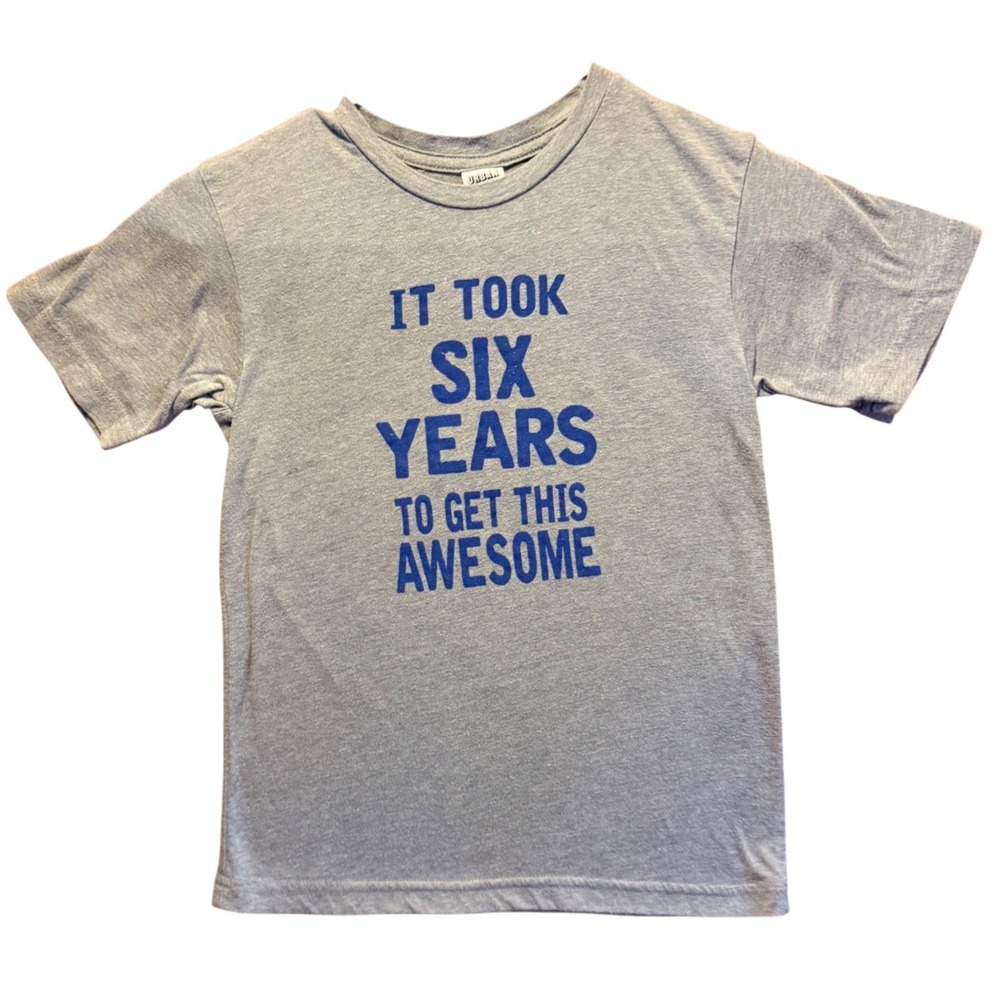 Urban Smalls 6th Birthday T-Shirt Gray It Took Six Years To Get This Awesome 8Y